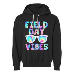 Field Day Vibes Last Day School Field Day Teacher Sunglasses Garment-Dyed Fleece Hoodie