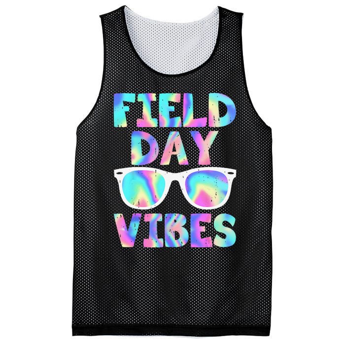 Field Day Vibes Last Day School Field Day Teacher Sunglasses Mesh Reversible Basketball Jersey Tank