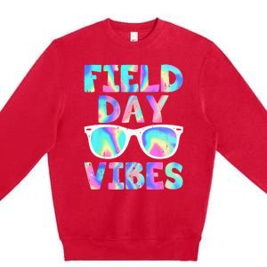 Field Day Vibes Last Day School Field Day Teacher Sunglasses Premium Crewneck Sweatshirt