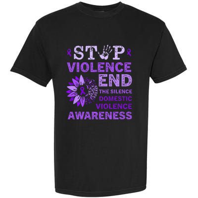 Family Domestic Violence Awareness Purple Ribbon   Garment-Dyed Heavyweight T-Shirt