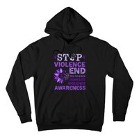 Family Domestic Violence Awareness Purple Ribbon   Hoodie