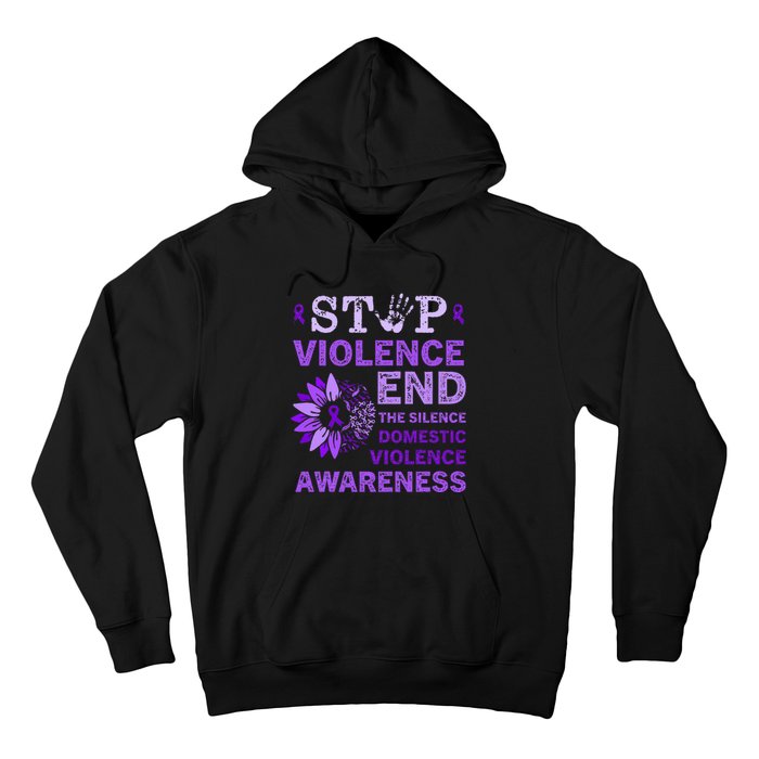 Family Domestic Violence Awareness Purple Ribbon   Hoodie