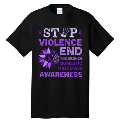 Family Domestic Violence Awareness Purple Ribbon   Tall T-Shirt