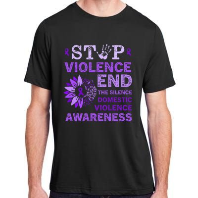 Family Domestic Violence Awareness Purple Ribbon   Adult ChromaSoft Performance T-Shirt