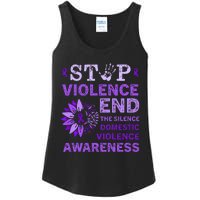 Family Domestic Violence Awareness Purple Ribbon   Ladies Essential Tank