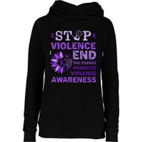 Family Domestic Violence Awareness Purple Ribbon   Womens Funnel Neck Pullover Hood