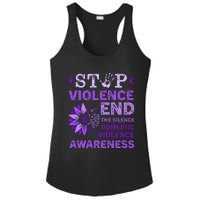 Family Domestic Violence Awareness Purple Ribbon   Ladies PosiCharge Competitor Racerback Tank