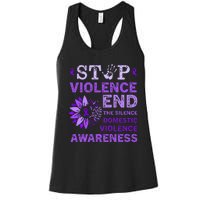 Family Domestic Violence Awareness Purple Ribbon   Women's Racerback Tank