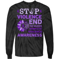 Family Domestic Violence Awareness Purple Ribbon   Tie-Dye Long Sleeve Shirt