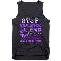 Family Domestic Violence Awareness Purple Ribbon   Tank Top