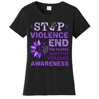 Family Domestic Violence Awareness Purple Ribbon   Women's T-Shirt