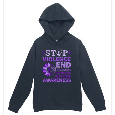 Family Domestic Violence Awareness Purple Ribbon   Urban Pullover Hoodie