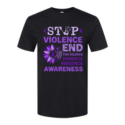 Family Domestic Violence Awareness Purple Ribbon   Softstyle CVC T-Shirt