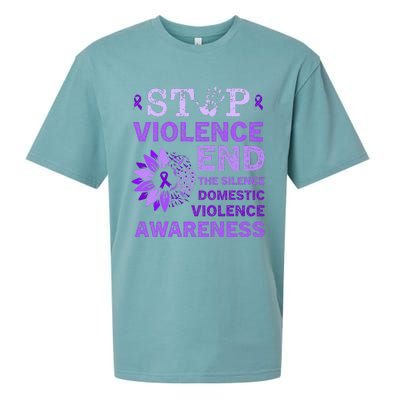 Family Domestic Violence Awareness Purple Ribbon   Sueded Cloud Jersey T-Shirt