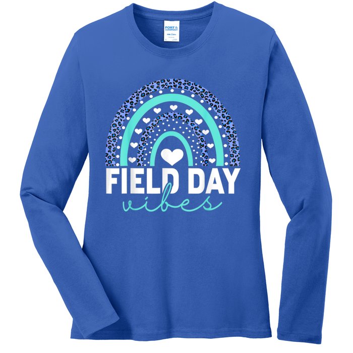 Field Day Vibes Funny Rainbow Graphic Design Great Gift Ladies Long Sleeve Shirt