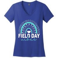 Field Day Vibes Funny Rainbow Graphic Design Great Gift Women's V-Neck T-Shirt