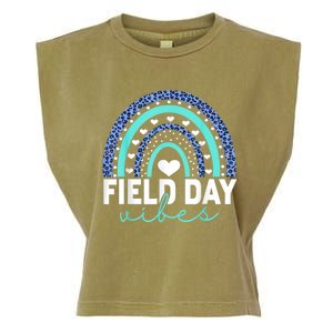 Field Day Vibes Funny Rainbow Graphic Design Great Gift Garment-Dyed Women's Muscle Tee