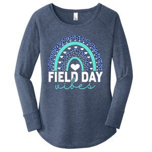 Field Day Vibes Funny Rainbow Graphic Design Great Gift Women's Perfect Tri Tunic Long Sleeve Shirt