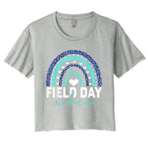 Field Day Vibes Funny Rainbow Graphic Design Great Gift Women's Crop Top Tee