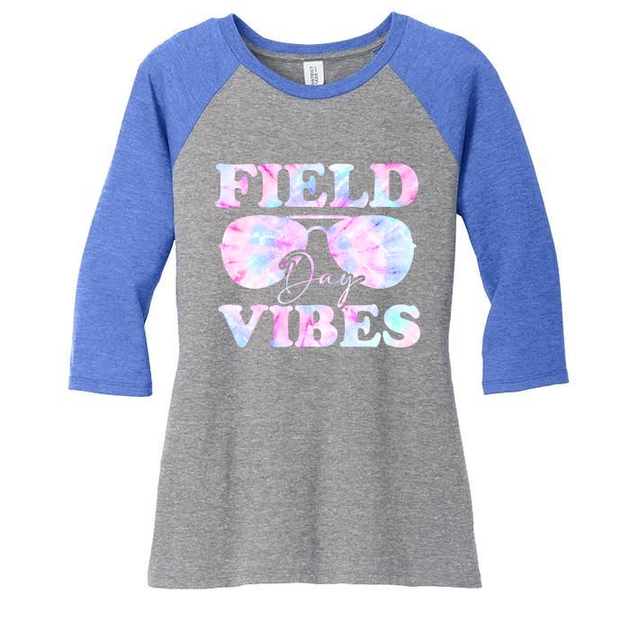 Field Day Vibes Tie Dye For Teacher Field Day Meaningful Gift Women's Tri-Blend 3/4-Sleeve Raglan Shirt