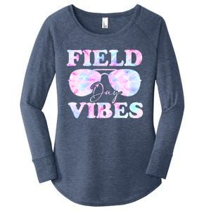 Field Day Vibes Tie Dye For Teacher Field Day Meaningful Gift Women's Perfect Tri Tunic Long Sleeve Shirt