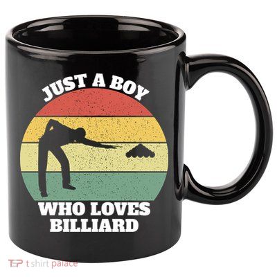 Father's Day Vintage Billiard Pool Billiards Cue Sports Gift For Dad 11oz C Handle Ceramic Mug