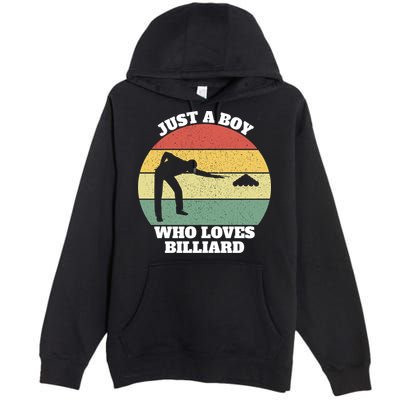Father's Day Vintage Billiard Pool Billiards Cue Sports Gift For Dad Premium Pullover Hoodie