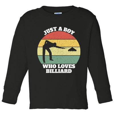 Father's Day Vintage Billiard Pool Billiards Cue Sports Gift For Dad Toddler Long Sleeve Shirt