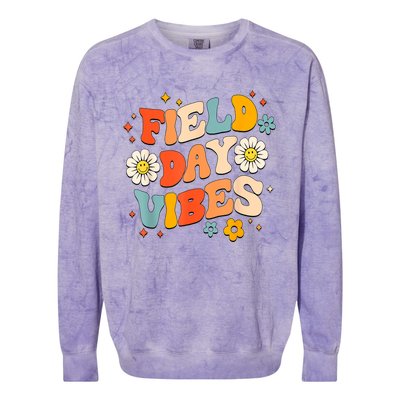 Field Day Vibes Funny For Teacher Happy Field Day 2024 Great Gift Colorblast Crewneck Sweatshirt