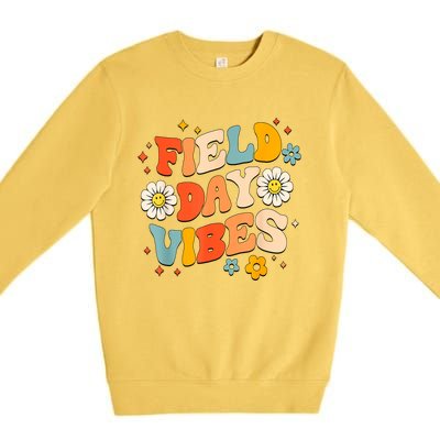 Field Day Vibes Funny For Teacher Happy Field Day 2024 Great Gift Premium Crewneck Sweatshirt