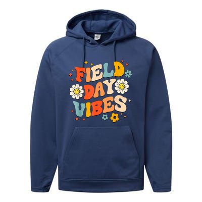 Field Day Vibes Funny For Teacher Happy Field Day 2024 Great Gift Performance Fleece Hoodie