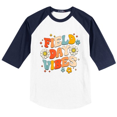 Field Day Vibes Funny For Teacher Happy Field Day 2024 Great Gift Baseball Sleeve Shirt