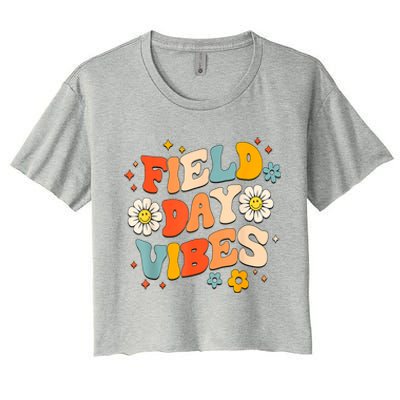 Field Day Vibes Funny For Teacher Happy Field Day 2024 Great Gift Women's Crop Top Tee