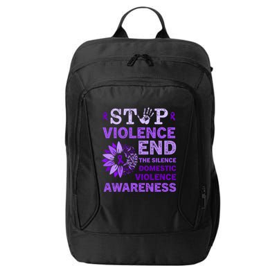 Family Domestic Violence Awareness Purple Ribbon City Backpack