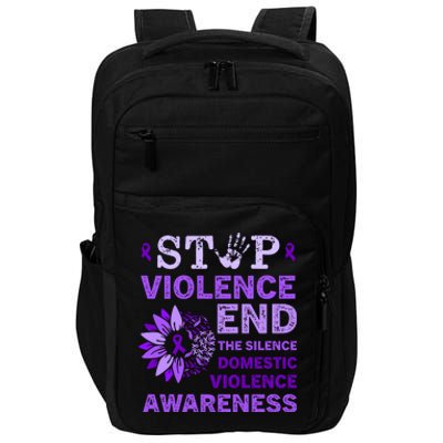 Family Domestic Violence Awareness Purple Ribbon Impact Tech Backpack