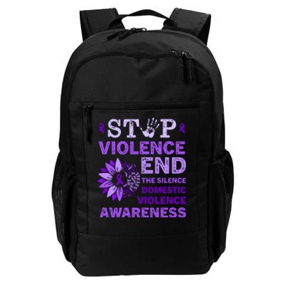 Family Domestic Violence Awareness Purple Ribbon Daily Commute Backpack