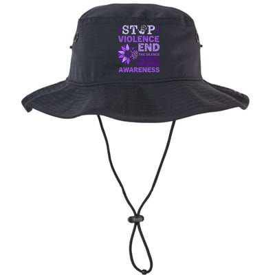 Family Domestic Violence Awareness Purple Ribbon Legacy Cool Fit Booney Bucket Hat