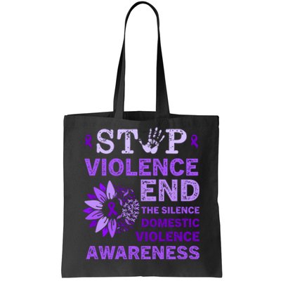 Family Domestic Violence Awareness Purple Ribbon Tote Bag