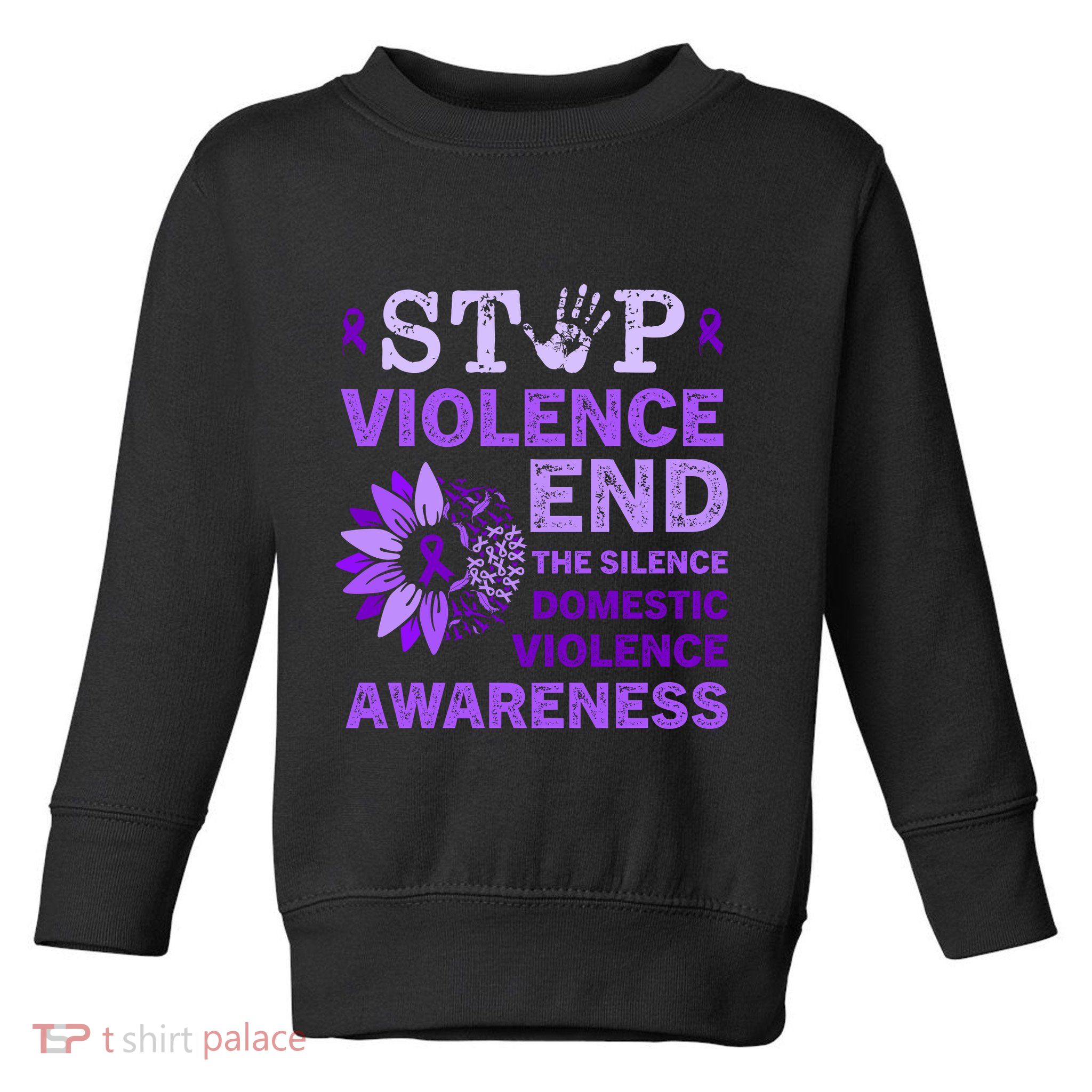 Family Domestic Violence Awareness Purple Ribbon Toddler Sweatshirt