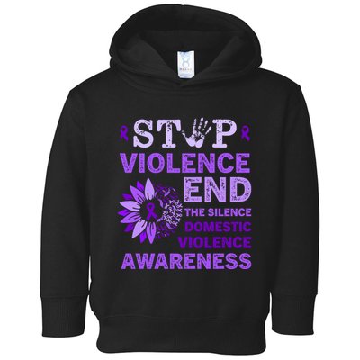 Family Domestic Violence Awareness Purple Ribbon Toddler Hoodie