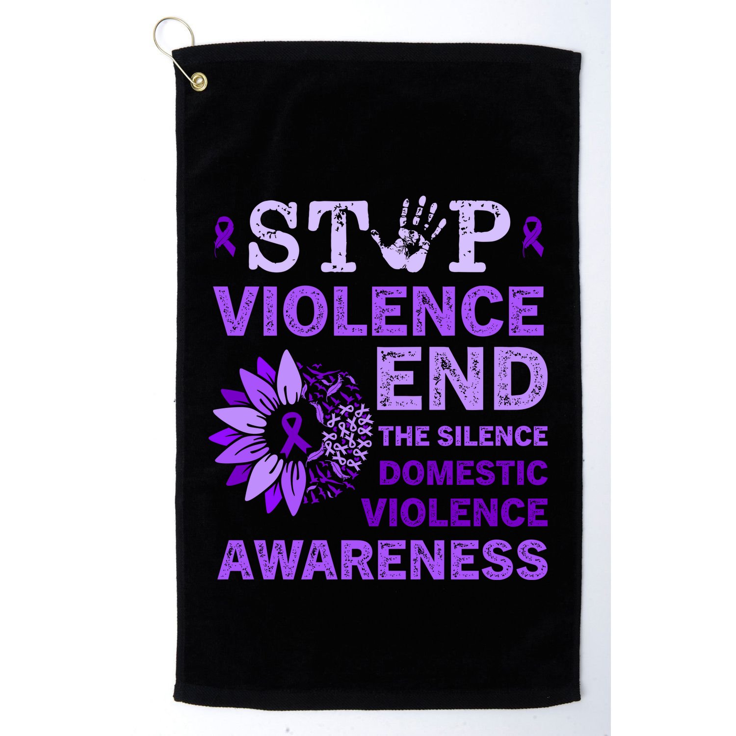 Family Domestic Violence Awareness Purple Ribbon Golf Towel