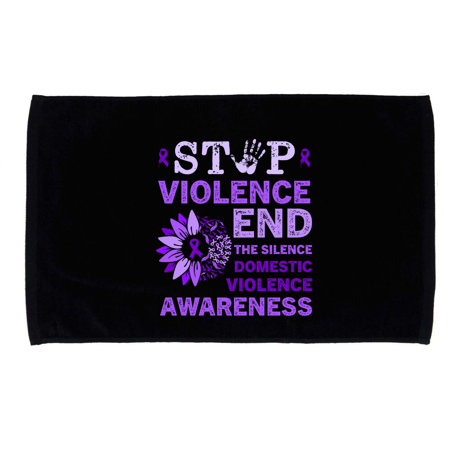 Family Domestic Violence Awareness Purple Ribbon Microfiber Hand Towel