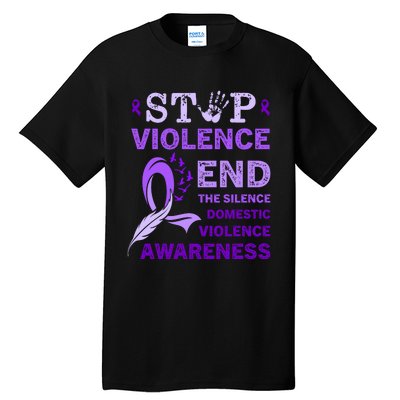 Family Domestic Violence Awareness Purple Ribbon Tall T-Shirt