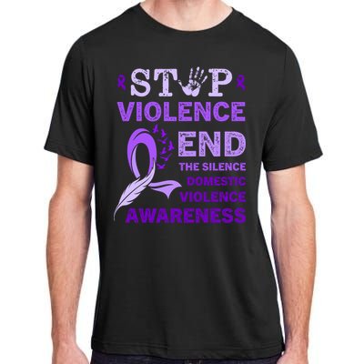 Family Domestic Violence Awareness Purple Ribbon Adult ChromaSoft Performance T-Shirt