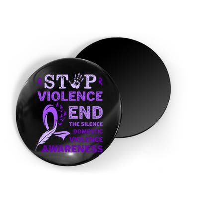 Family Domestic Violence Awareness Purple Ribbon Magnet