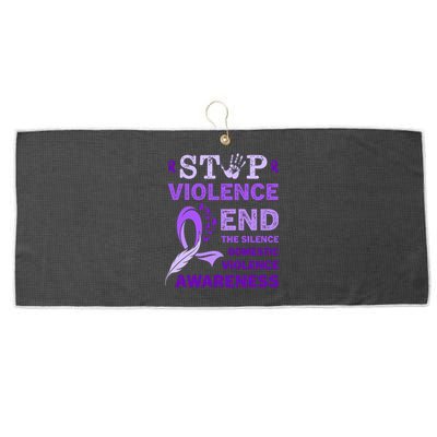 Family Domestic Violence Awareness Purple Ribbon Large Microfiber Waffle Golf Towel