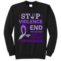 Family Domestic Violence Awareness Purple Ribbon Tall Sweatshirt