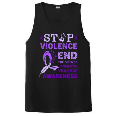 Family Domestic Violence Awareness Purple Ribbon PosiCharge Competitor Tank