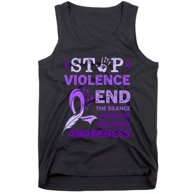 Family Domestic Violence Awareness Purple Ribbon Tank Top