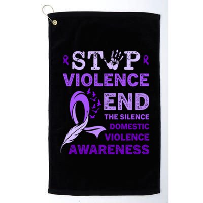 Family Domestic Violence Awareness Purple Ribbon Platinum Collection Golf Towel